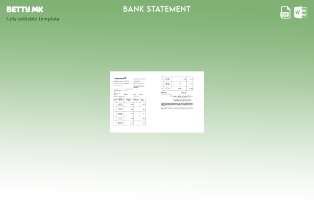 Модерен стил Виетнам Vietcombank извод на сметката шаблон страници со зборови